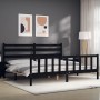 Estructura de cama con cabecero madera maciza negro 200x200 cm de vidaXL, Camas y somieres - Ref: Foro24-3192060, Precio: 203...