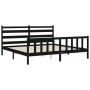 Estructura de cama con cabecero madera maciza negro 200x200 cm de vidaXL, Camas y somieres - Ref: Foro24-3192060, Precio: 203...
