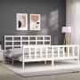 Estructura de cama con cabecero madera maciza blanco 200x200 cm de vidaXL, Camas y somieres - Ref: Foro24-3192122, Precio: 15...