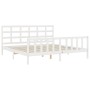 Estructura de cama con cabecero madera maciza blanco 200x200 cm de vidaXL, Camas y somieres - Ref: Foro24-3192122, Precio: 15...