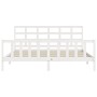 Estructura de cama con cabecero madera maciza blanco 200x200 cm de vidaXL, Camas y somieres - Ref: Foro24-3192122, Precio: 15...