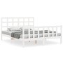 Estructura de cama con cabecero madera maciza blanco 160x200 cm de vidaXL, Camas y somieres - Ref: Foro24-3192112, Precio: 14...