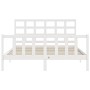 Estructura de cama con cabecero madera maciza blanco 160x200 cm de vidaXL, Camas y somieres - Ref: Foro24-3192112, Precio: 14...