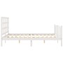 Estructura de cama con cabecero madera maciza blanco 160x200 cm de vidaXL, Camas y somieres - Ref: Foro24-3192112, Precio: 14...