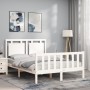 Estructura cama de matrimonio con cabecero madera maciza blanco de vidaXL, Camas y somieres - Ref: Foro24-3192137, Precio: 13...