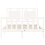 Estructura cama de matrimonio con cabecero madera maciza blanco de vidaXL, Camas y somieres - Ref: Foro24-3192137, Precio: 13...