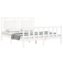 Estructura de cama matrimonio con cabecero madera maciza blanco de vidaXL, Camas y somieres - Ref: Foro24-3192172, Precio: 16...