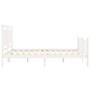 Estructura de cama matrimonio con cabecero madera maciza blanco de vidaXL, Camas y somieres - Ref: Foro24-3192172, Precio: 16...