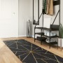 Alfombra lavable antideslizante negro y dorado 80x300 cm en Alfombras | Comprar online en Foru.es