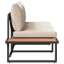 Sofá de jardín con cojín Taupé 200,5 x 70 x 85,5 cm Acero en Sofás de exterior | Comprar online en Foru.es