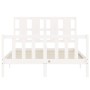 Estructura de cama con cabecero madera maciza blanco 120x200 cm de vidaXL, Camas y somieres - Ref: Foro24-3192227, Precio: 13...
