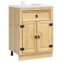 Armario con cajón Miel 60 x 46 x 81,5 cm Madera de pino macizo en Armarios de cocina | Comprar online en Foru.es