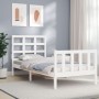 Estructura de cama con cabecero madera maciza blanco 90x200 cm de vidaXL, Camas y somieres - Ref: Foro24-3192087, Precio: 95,...