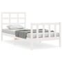 Estructura de cama con cabecero madera maciza blanco 90x200 cm de vidaXL, Camas y somieres - Ref: Foro24-3192087, Precio: 95,...