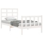 Estructura de cama con cabecero madera maciza blanco 90x200 cm de vidaXL, Camas y somieres - Ref: Foro24-3192087, Precio: 95,...