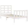 Estructura de cama con cabecero madera maciza blanco 90x200 cm de vidaXL, Camas y somieres - Ref: Foro24-3192087, Precio: 95,...