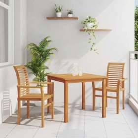Silla 2 pcs Marrón 62,5 x 54,5 x 95,5 cm Madera de teca maciza en Sillas de jardín | Comprar online en Foru.es