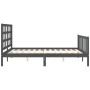 Estructura de cama matrimonio con cabecero madera maciza gris de vidaXL, Camas y somieres - Ref: Foro24-3192108, Precio: 149,...