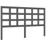 Estructura de cama matrimonio con cabecero madera maciza gris de vidaXL, Camas y somieres - Ref: Foro24-3192108, Precio: 149,...
