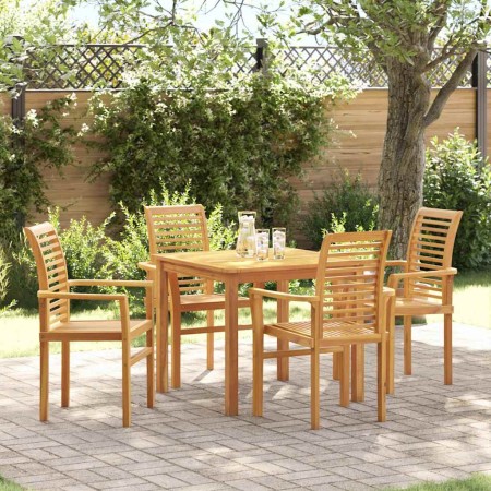 Silla 4 pcs Marrón 62,5 x 54,5 x 95,5 cm Madera de teca maciza en Sillas de jardín | Comprar online en Foru.es
