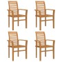 Silla 4 pcs Marrón 62,5 x 54,5 x 95,5 cm Madera de teca maciza en Sillas de jardín | Comprar online en Foru.es