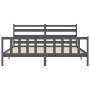 Estructura de cama con cabecero madera maciza gris 200x200 cm de vidaXL, Camas y somieres - Ref: Foro24-3192058, Precio: 167,...