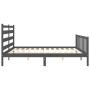 Estructura de cama con cabecero madera maciza gris 200x200 cm de vidaXL, Camas y somieres - Ref: Foro24-3192058, Precio: 167,...