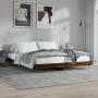 Oak brown engineered wood bed frame 200x200 cm by vidaXL, Beds and slatted bases - Ref: Foro24-832116, Price: 124,62 €, Disco...