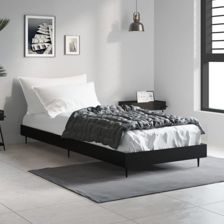 Estructura de cama madera de ingeniería negra 75x190 cm de vidaXL, Camas y somieres - Ref: Foro24-832310, Precio: 73,50 €, De...