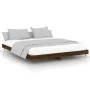 Oak brown engineered wood bed frame 200x200 cm by vidaXL, Beds and slatted bases - Ref: Foro24-832116, Price: 124,62 €, Disco...