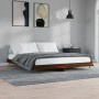 Estructura de cama madera de ingeniería marrón roble 200x200 cm de vidaXL, Camas y somieres - Ref: Foro24-832116, Precio: 144...