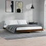 Oak brown engineered wood bed frame 200x200 cm by vidaXL, Beds and slatted bases - Ref: Foro24-832116, Price: 124,62 €, Disco...