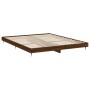 Estructura de cama madera de ingeniería marrón roble 200x200 cm de vidaXL, Camas y somieres - Ref: Foro24-832116, Precio: 144...