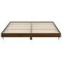 Oak brown engineered wood bed frame 200x200 cm by vidaXL, Beds and slatted bases - Ref: Foro24-832116, Price: 124,62 €, Disco...