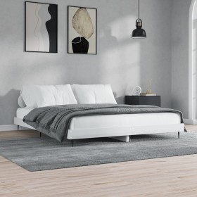 Estructura de cama madera de ingeniería blanco brillo 200x200cm de vidaXL, Camas y somieres - Ref: Foro24-832215, Precio: 121...