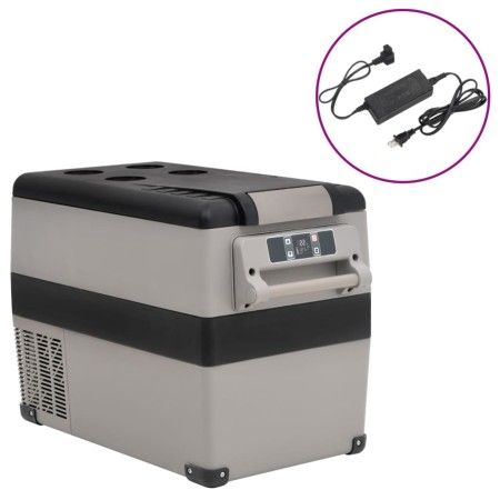 Nevera con asa y adaptador PP y PE negro y gris 55 L de vidaXL, Neveras - Ref: Foro24-3154643, Precio: 537,47 €, Descuento: %