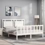 Estructura de cama con cabecero madera maciza blanco 160x200 cm de vidaXL, Camas y somieres - Ref: Foro24-3192177, Precio: 16...