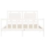 Estructura de cama con cabecero madera maciza blanco 160x200 cm de vidaXL, Camas y somieres - Ref: Foro24-3192177, Precio: 16...