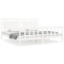 Estructura de cama con cabecero madera maciza blanco 200x200 cm de vidaXL, Camas y somieres - Ref: Foro24-3192187, Precio: 18...