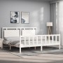 Estructura de cama con cabecero madera maciza blanco 200x200 cm de vidaXL, Camas y somieres - Ref: Foro24-3192187, Precio: 18...
