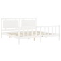 Estructura de cama con cabecero madera maciza blanco 200x200 cm de vidaXL, Camas y somieres - Ref: Foro24-3192187, Precio: 18...