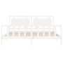 Estructura de cama con cabecero madera maciza blanco 200x200 cm de vidaXL, Camas y somieres - Ref: Foro24-3192187, Precio: 18...