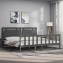 Estructura de cama con cabecero madera maciza gris 200x200 cm de vidaXL, Camas y somieres - Ref: Foro24-3192188, Precio: 187,...