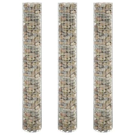 Arriate gaviones circular 3 uds acero galvanizado Ø30x200 cm de vidaXL, Maceteros y jardineras - Ref: Foro24-152022, Precio: ...