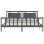 Estructura de cama con cabecero madera maciza gris 200x200 cm de vidaXL, Camas y somieres - Ref: Foro24-3192188, Precio: 187,...