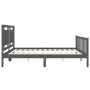 Estructura de cama con cabecero madera maciza gris 200x200 cm de vidaXL, Camas y somieres - Ref: Foro24-3192188, Precio: 187,...