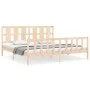 Estructura de cama con cabecero madera maciza 180x200 cm de vidaXL, Camas y somieres - Ref: Foro24-3192246, Precio: 162,72 €,...