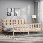 Estructura de cama con cabecero madera maciza 180x200 cm de vidaXL, Camas y somieres - Ref: Foro24-3192246, Precio: 162,72 €,...