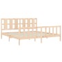 Estructura de cama con cabecero madera maciza 180x200 cm de vidaXL, Camas y somieres - Ref: Foro24-3192246, Precio: 165,03 €,...