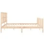 Estructura de cama con cabecero madera maciza 180x200 cm de vidaXL, Camas y somieres - Ref: Foro24-3192246, Precio: 162,72 €,...